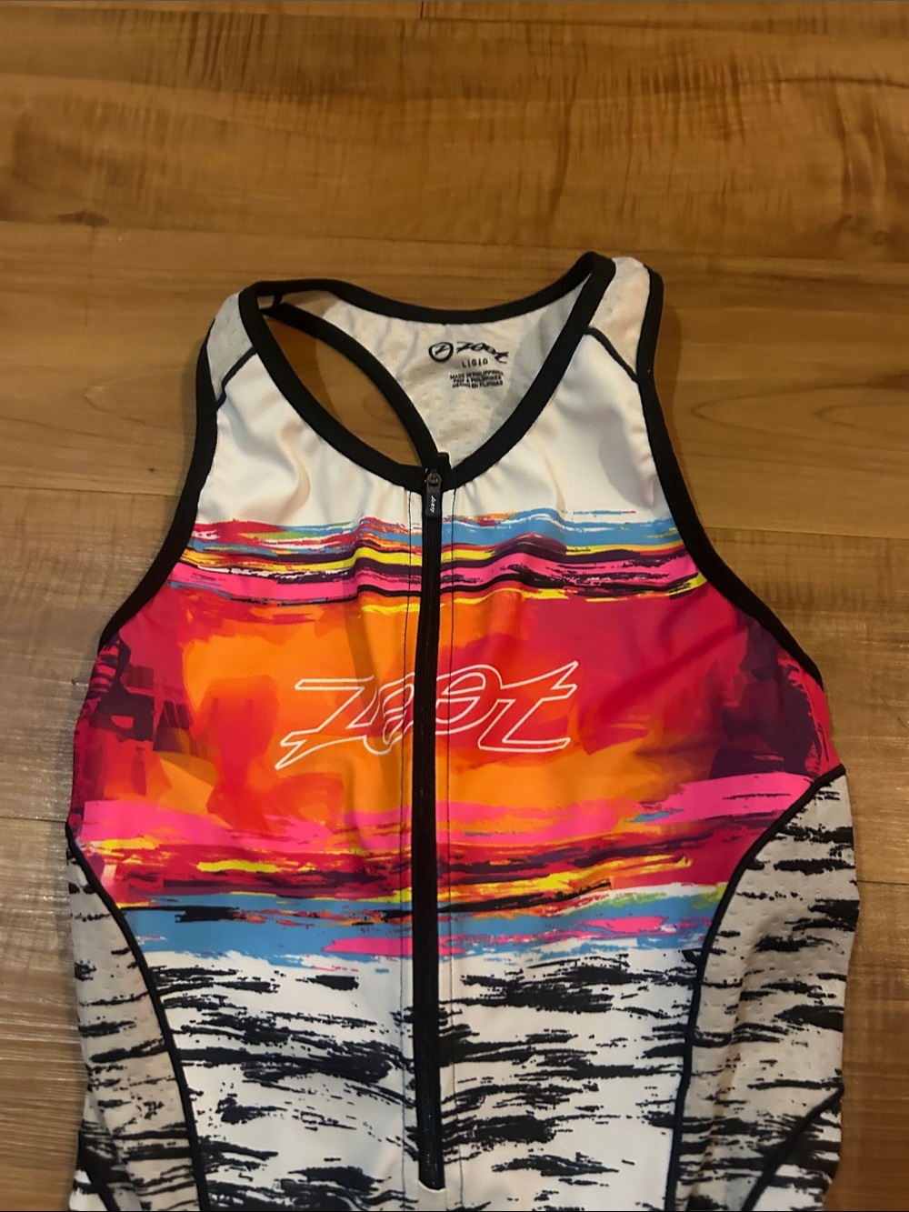 Women’s ZOOT One-Piece Performance Black Pink White cycling bib padded Large - Picture 4 of 12